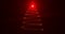 Christmas tree animation made with gold sparkle glitter particles, with red star flare on top, xmas holiday