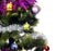 Christmas Tree background with colored toys