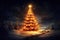 Christmas tree background with twinkling lights