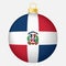 Christmas tree ball with Dominican Republic flag. Icon for Christmas holiday