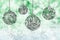 Christmas Tree Ball Ornament, Green Sparkling Background