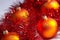 Christmas tree balls with tinsel - weihnachstkugeln mit lametta