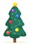 Christmas Tree with Baubles Garlands and Star