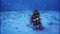 Christmas Tree on the Beach in Snow
