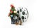 Christmas tree with big cinema reel and movie clapperboard