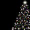 Christmas tree on a black background. Vector