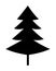 Christmas Tree Black Silhouette Vector Icon