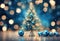Christmas tree blue, abstract blur beautiful bright blue color gradient background v5