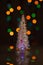 Christmas tree, bokeh, black background