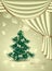 Christmas Tree with bows, stars, garland, light, d