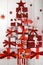 Christmas Tree Boxes Gifts Background Presents Red Pink