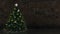 Christmas tree with brick wall