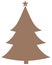 Christmas Tree Brown Flat Icon On White Background