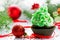 Christmas tree brownie cupcake