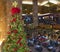 Christmas tree and cafe at Trump tower in NYC