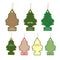 Christmas tree card Tag and Label on paper Holiday Element Gift card