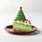 Christmas Tree Cheesecake With Green Frosting And Sprinkles