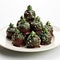 Christmas Tree Chocolate Truffles With Green Frosting And Sprinkles