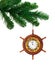 Christmas tree and clock in wood helm