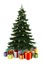 Christmas tree with color gift boxes isolated