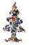 christmas tree from color mineral gems