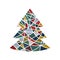 Christmas tree in colorful motley abstract version