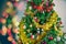 Christmas tree with colorful ornaments
