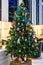 Christmas tree with colorful ornaments decoration, Prepare in party room