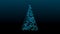 Christmas tree consists of blue snowflakes turns round looped 3D animation