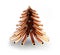 Christmas tree of copper pipes on a white background 3D illustration, 3D rendering