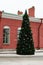 Christmas tree in the courtyard of the Peter and Paul Fortress in St. Petersburg, Russia.