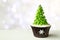 Christmas tree cupcake