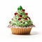 Christmas Tree Cupcake With Green Frosting And Sprinkles