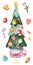 Christmas tree decorated with Christmas balls,candy,golden bells,candy anm more.