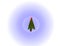 Christmas tree decorated with a garland and burning candles. Drawing drawn by a finger on a computer.
