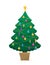 Christmas tree decorated vector illustration