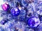 Christmas tree and decoration ball with purple