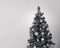 Christmas tree with decoration, black and white