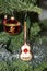 Christmas tree decoration, guitar with golden strings.