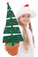 Christmas tree decoration in litte girl hand