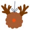 Christmas tree decoration,pompon deer.Vector hand drawn cartoon