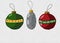 Christmas tree decorations balls on Christmas tree red green grey