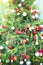 Christmas tree with decorations. Beautiful Christmas background