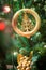 Christmas tree decorations, lights background