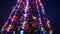 Christmas tree and decorations on night background