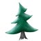 Christmas tree with decorations and snowdrifts isolated