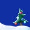 Christmas tree with decorations and snowdrifts isolated