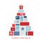 Christmas Tree Design composed by Gift packs