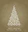 Christmas tree. Design of holiday greeting cards, calendars, banners, posters, invitations. Happy New Year.