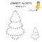 Christmas Tree. Dot to dot game. Connect all dots and you see which winter symbol is hidden on the picture. Join the dots